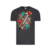 Vintage Black Football lightning bolt leopard Vintage Tee - HowdyJamesFarm