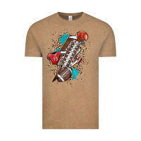 Vintage Coffee Football lightning bolt leopard Vintage Tee - HowdyJamesFarm