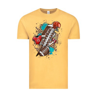 Vintage Mustard Football lightning bolt leopard Vintage Tee - HowdyJamesFarm