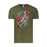 Vintage Olive Football lightning bolt leopard Vintage Tee - HowdyJamesFarm