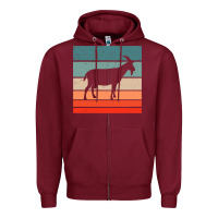 Burgundy goat goats retro style vintage 140 goat lover Zipper Hoodie - ArtMosaic