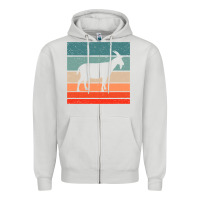 Dove Grey goat goats retro style vintage 140 goat lover Zipper Hoodie - ArtMosaic