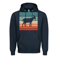 Navy goat goats retro style vintage 140 goat lover Zipper Hoodie - ArtMosaic
