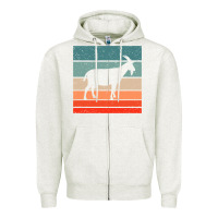 Oatmeal Heather goat goats retro style vintage 140 goat lover Zipper Hoodie - ArtMosaic