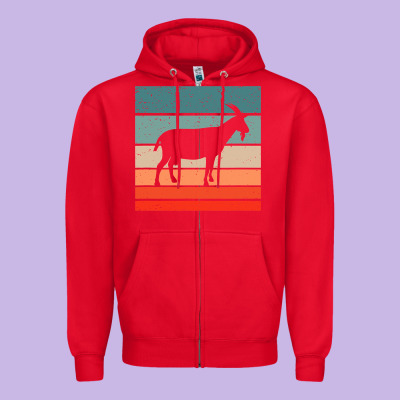 Goat Goats Retro Style Vintage 140 Goat Lover Zipper Hoodie Designed By Artmosaic