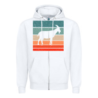 White goat goats retro style vintage 140 goat lover Zipper Hoodie - ArtMosaic