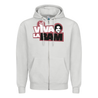 Dove Grey viva la bam Zipper Hoodie - ArtMosaic