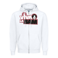 White viva la bam Zipper Hoodie - ArtMosaic