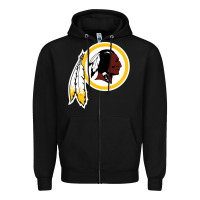 Black the indian red skins clasic Zipper Hoodie - ArtMosaic