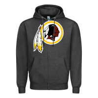 Charcoal Heather the indian red skins clasic Zipper Hoodie - ArtMosaic