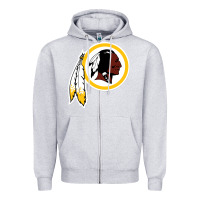 Heather Grey the indian red skins clasic Zipper Hoodie - ArtMosaic