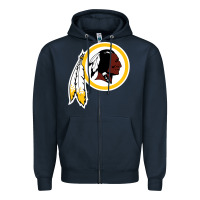 Navy the indian red skins clasic Zipper Hoodie - ArtMosaic