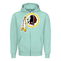 Seafoam the indian red skins clasic Zipper Hoodie - ArtMosaic
