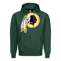 Sports Green the indian red skins clasic Zipper Hoodie - ArtMosaic