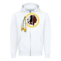 White the indian red skins clasic Zipper Hoodie - ArtMosaic