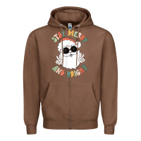Chestnut funny groovy stay merry and bright christmas santa claus t shirt Zipper Hoodie - ArtMosaic