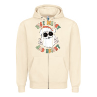 Sandshell funny groovy stay merry and bright christmas santa claus t shirt Zipper Hoodie - ArtMosaic