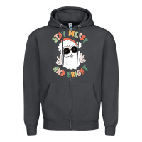 Smoke funny groovy stay merry and bright christmas santa claus t shirt Zipper Hoodie - ArtMosaic