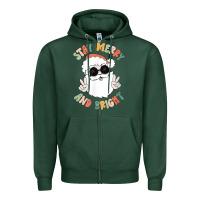 Sports Green funny groovy stay merry and bright christmas santa claus t shirt Zipper Hoodie - ArtMosaic