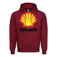 Burgundy Copy of shell gasoline Zipper Hoodie - ArtMosaic