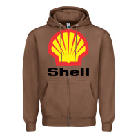 Chestnut Copy of shell gasoline Zipper Hoodie - ArtMosaic