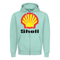Seafoam Copy of shell gasoline Zipper Hoodie - ArtMosaic