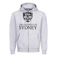 Heather Grey The University of Sydney Zipper Hoodie - ArtMosaic