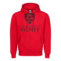 Red The University of Sydney Zipper Hoodie - ArtMosaic