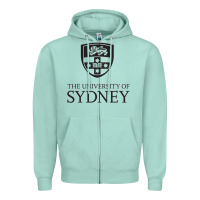Seafoam The University of Sydney Zipper Hoodie - ArtMosaic
