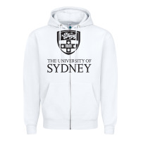 White The University of Sydney Zipper Hoodie - ArtMosaic