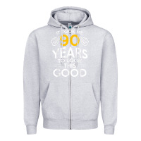 Heather Grey 90th Birthday Gift Took Me 90 Years 90 Year Old Zipper Hoodie - trangStudio