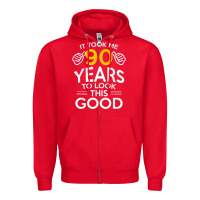 Red 90th Birthday Gift Took Me 90 Years 90 Year Old Zipper Hoodie - trangStudio