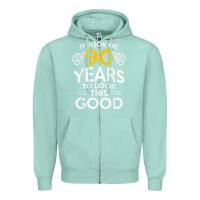 Seafoam 90th Birthday Gift Took Me 90 Years 90 Year Old Zipper Hoodie - trangStudio