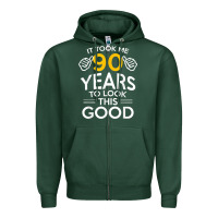Sports Green 90th Birthday Gift Took Me 90 Years 90 Year Old Zipper Hoodie - trangStudio