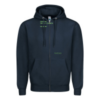 Navy The Matrix Everything Has A Beginning Green Font Zipper Hoodie - ArtMosaic
