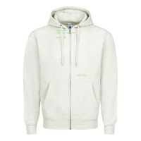 Oatmeal Heather The Matrix Everything Has A Beginning Green Font Zipper Hoodie - ArtMosaic