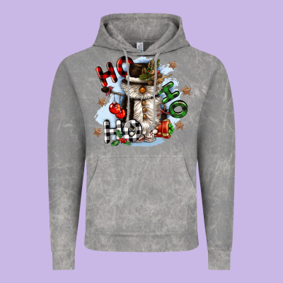 Ho Ho Ho Snowman Gnome Vintage Hoodie Designed By Cowgirlartshop