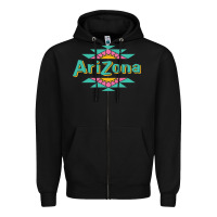 Black arizona tea Zipper Hoodie - ArtMosaic