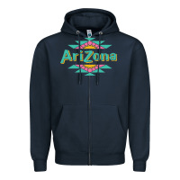Navy arizona tea Zipper Hoodie - ArtMosaic