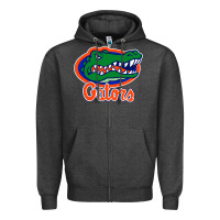 Charcoal Heather florida gators Zipper Hoodie - ArtMosaic