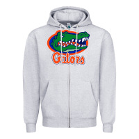Heather Grey florida gators Zipper Hoodie - ArtMosaic