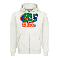 Oatmeal Heather florida gators Zipper Hoodie - ArtMosaic