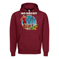 Burgundy no doubt, rock Zipper Hoodie - ArtMosaic
