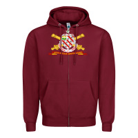 Burgundy 8th field artillery w br   ribbon 8th field artillery w br ribbon Zipper Hoodie - ArtMosaic