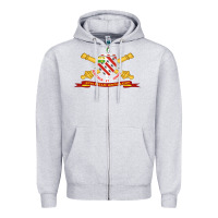 Heather Grey 8th field artillery w br   ribbon 8th field artillery w br ribbon Zipper Hoodie - ArtMosaic
