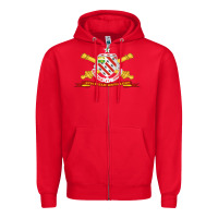 Red 8th field artillery w br   ribbon 8th field artillery w br ribbon Zipper Hoodie - ArtMosaic