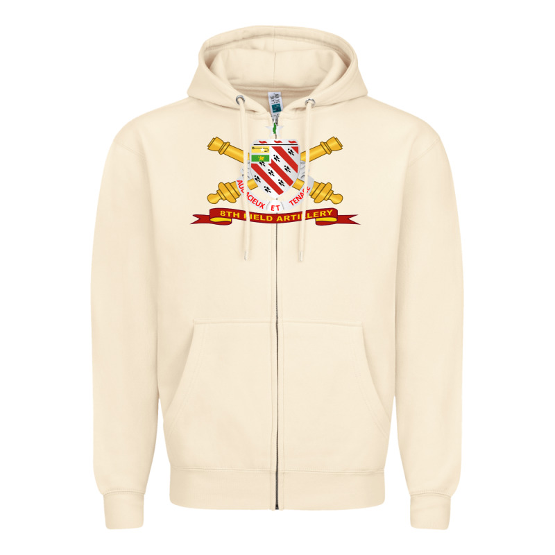 8th Field Artillery W Br   Ribbon 8th Field Artillery W Br Ribbon Zipper Hoodie by ArtMosaic | Teevron