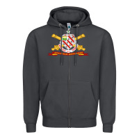 Smoke 8th field artillery w br   ribbon 8th field artillery w br ribbon Zipper Hoodie - ArtMosaic