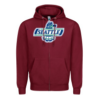 Burgundy seattle thunderbirds, Zipper Hoodie - ArtMosaic
