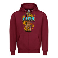 Burgundy Western Faith Cross Butterfly Zipper Hoodie - LillyAllenDesigns